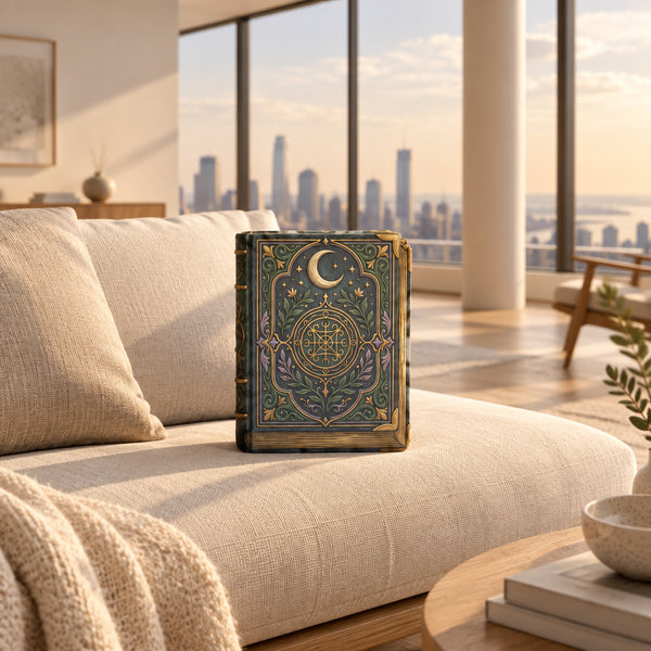 Coussin en forme de grimoire ancien