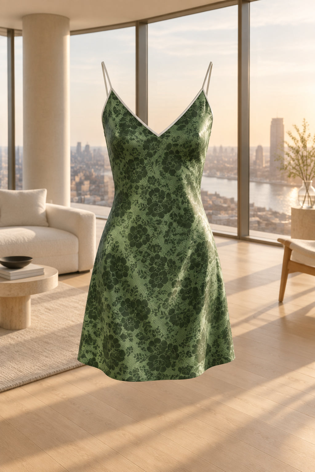 Mini robe nuisette Dentelle d’émeraude