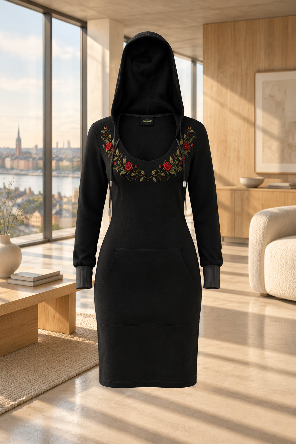 Robe à capuchon Rose de minuit