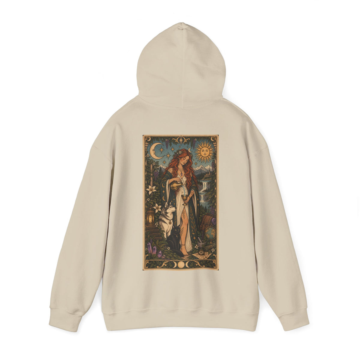 Hoodie Tarot L’Enchanteresse — La jeune femme du Soleil et de la Lune