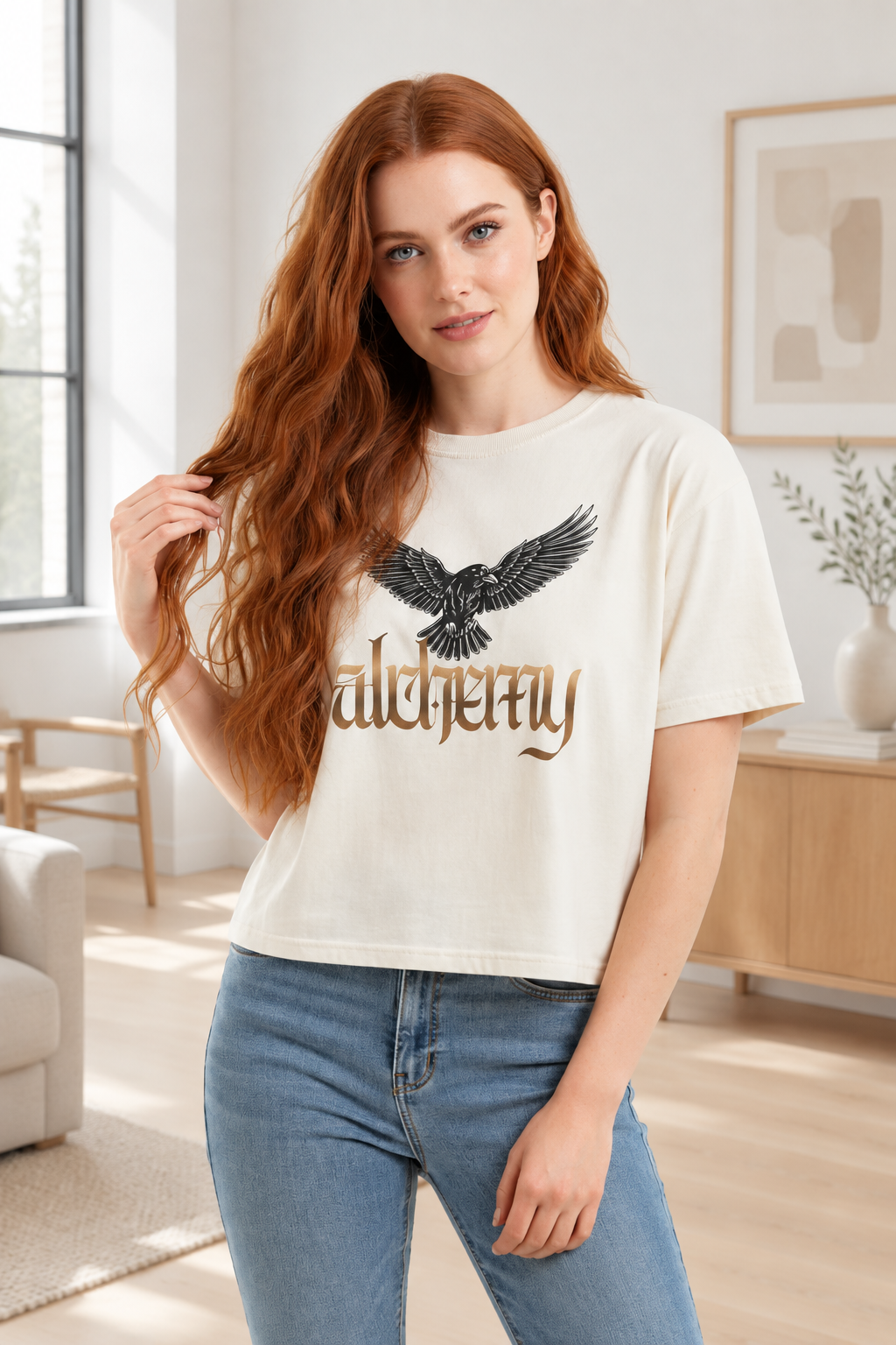 T-shirt boxy Corbeau Alchemy