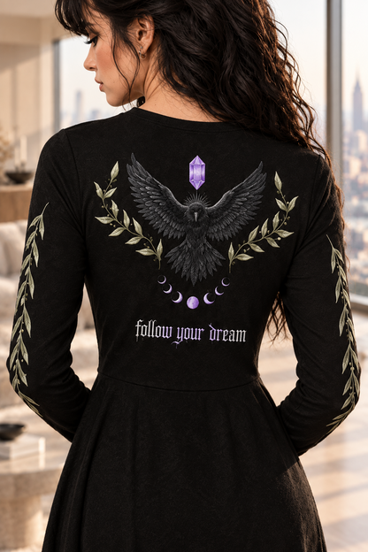 Robe midi Corbeau de cristal