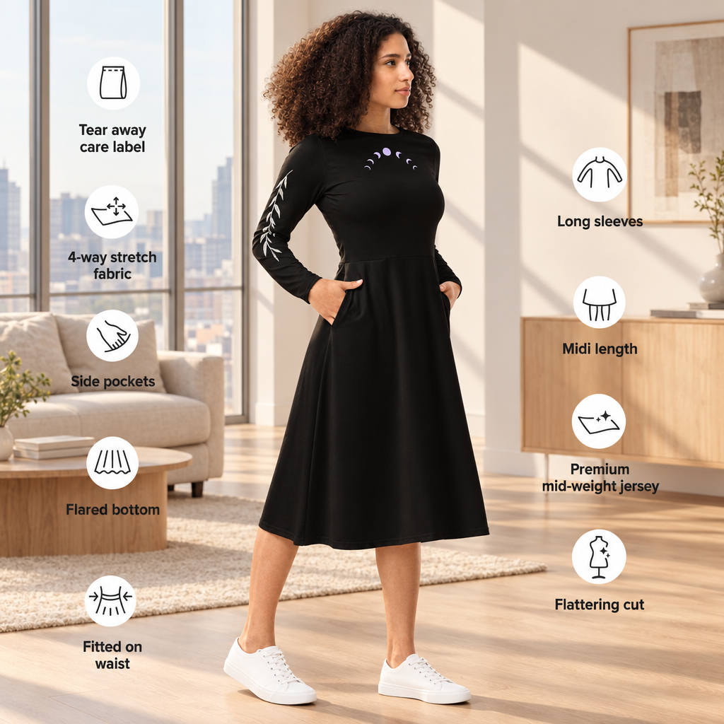 Robe midi Corbeau de cristal — vue 4